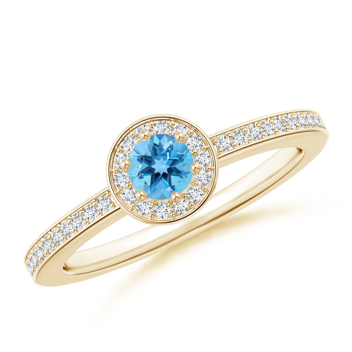 AA - Swiss Blue Topaz / 0.48 CT / 14 KT Yellow Gold