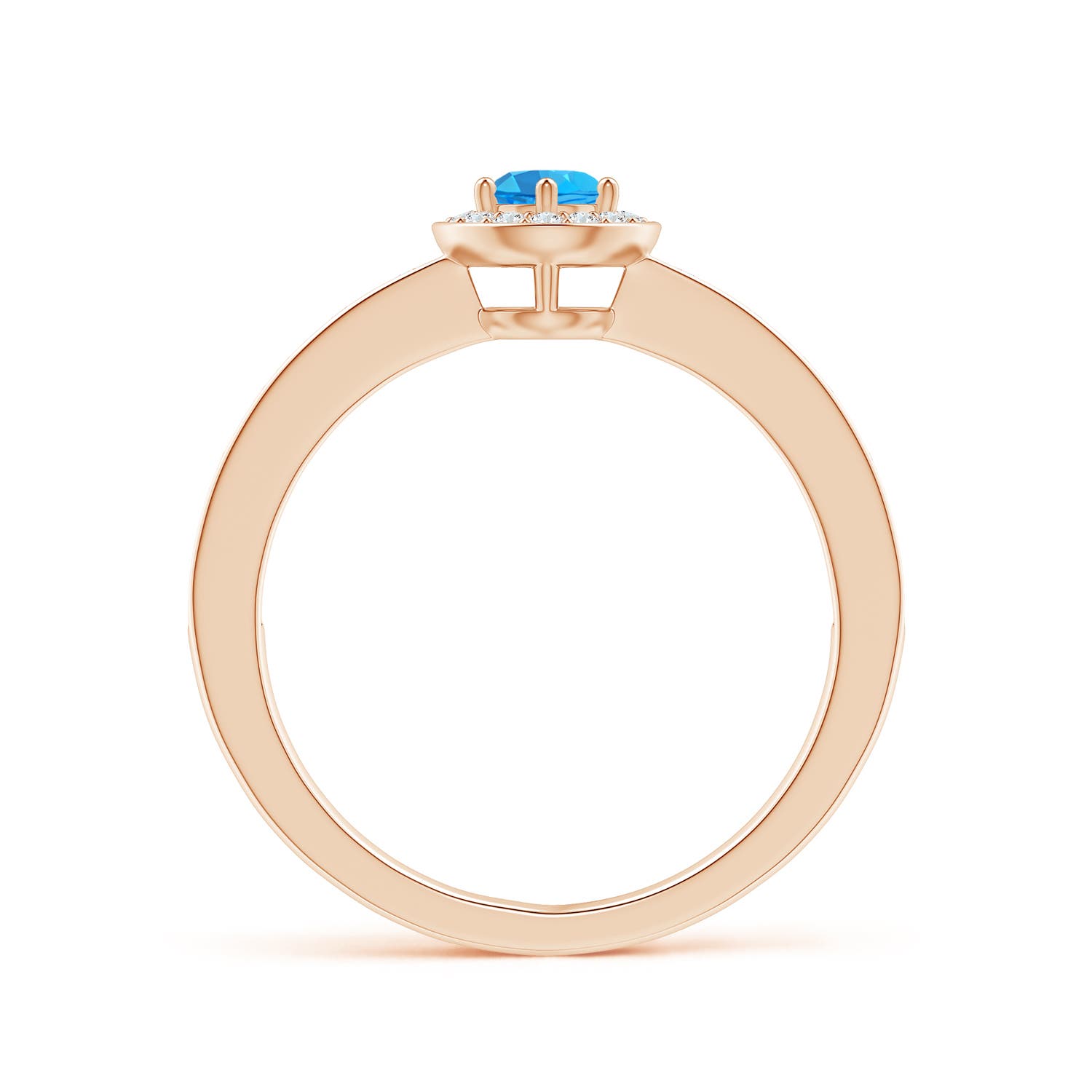 AAA - Swiss Blue Topaz / 0.48 CT / 14 KT Rose Gold