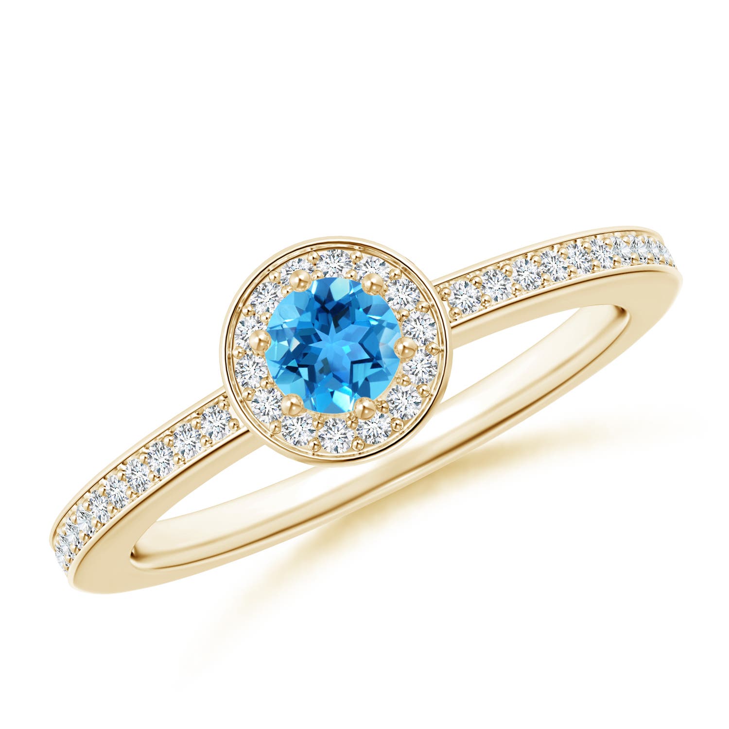 AAA - Swiss Blue Topaz / 0.48 CT / 14 KT Yellow Gold