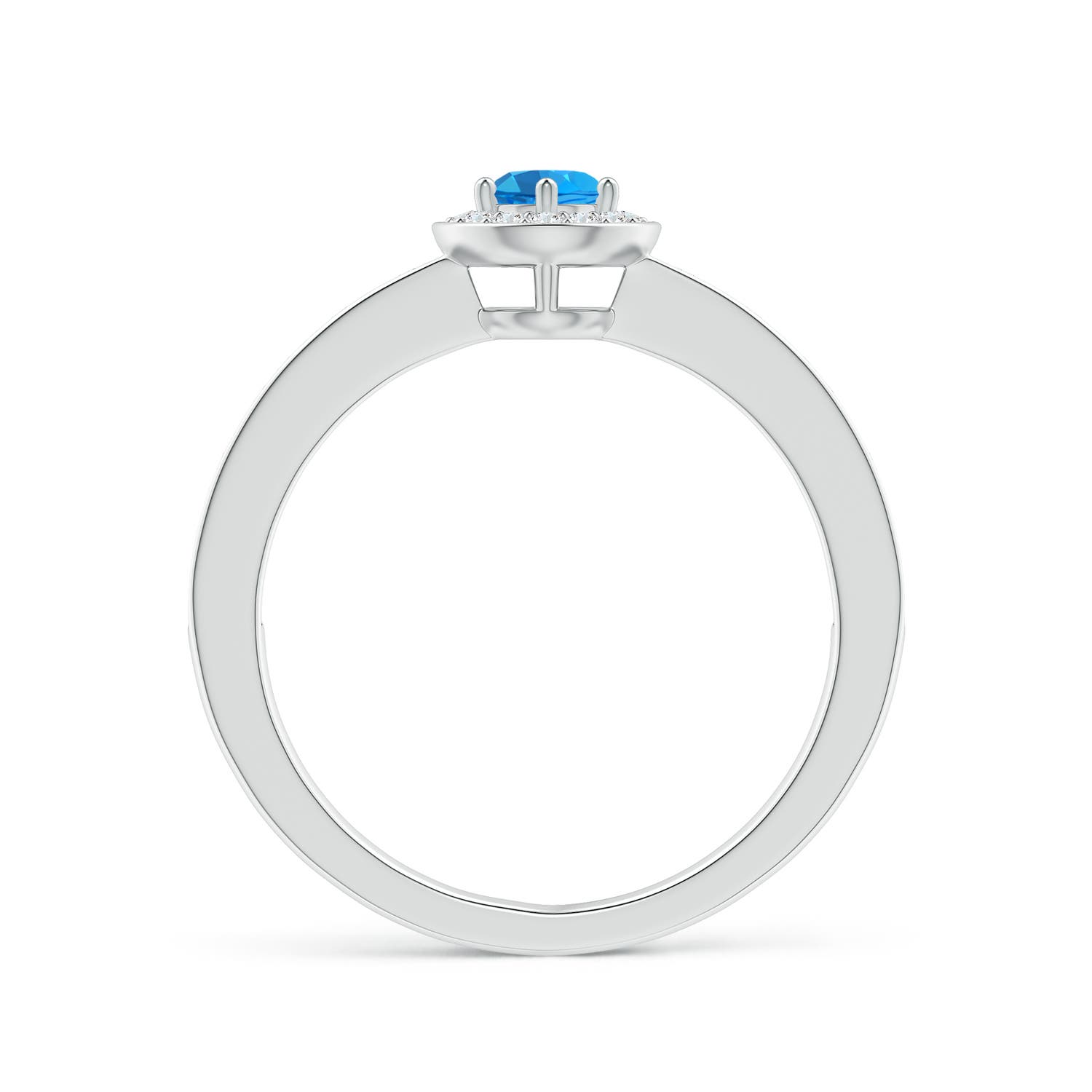 AAAA - Swiss Blue Topaz / 0.48 CT / 14 KT White Gold