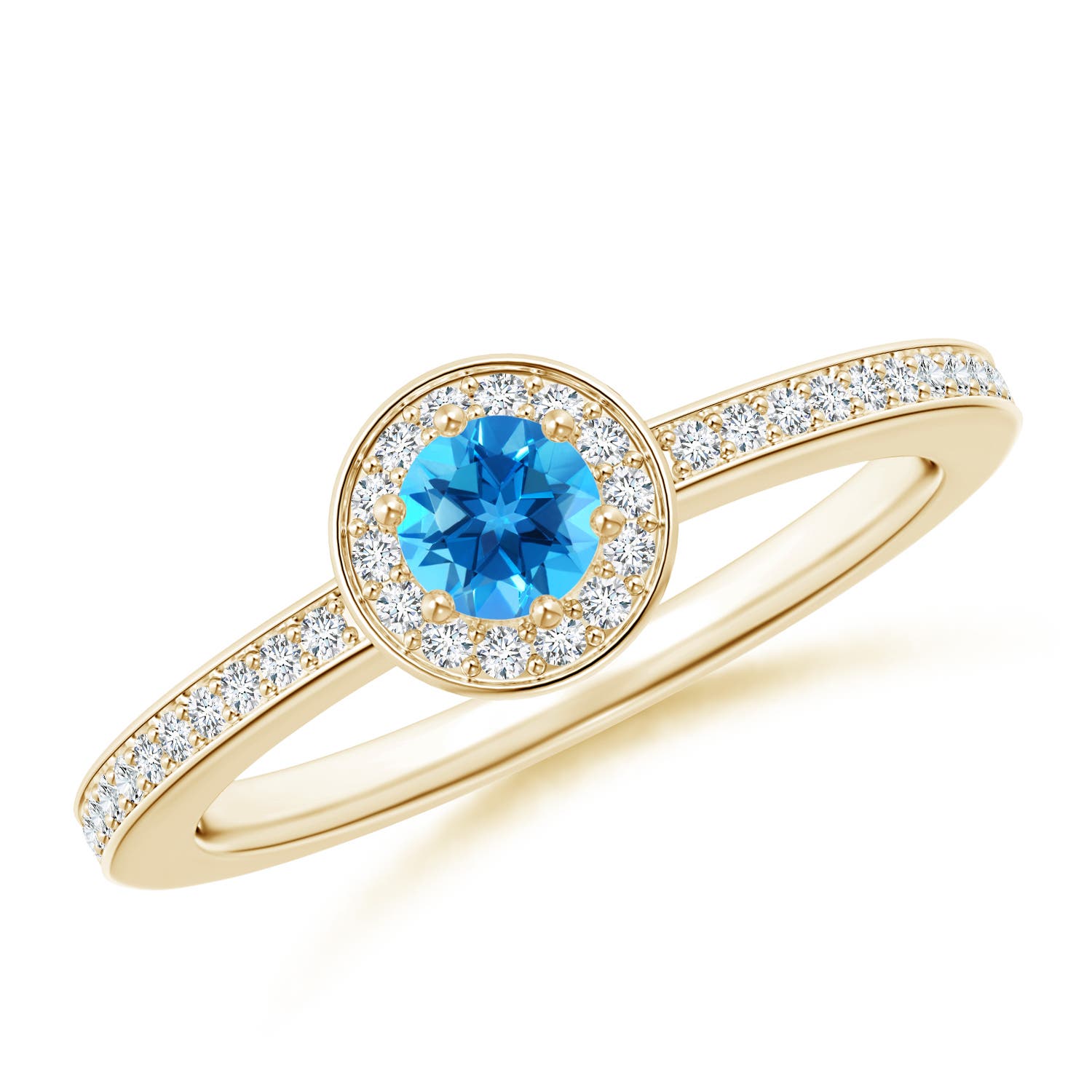 AAAA - Swiss Blue Topaz / 0.48 CT / 14 KT Yellow Gold