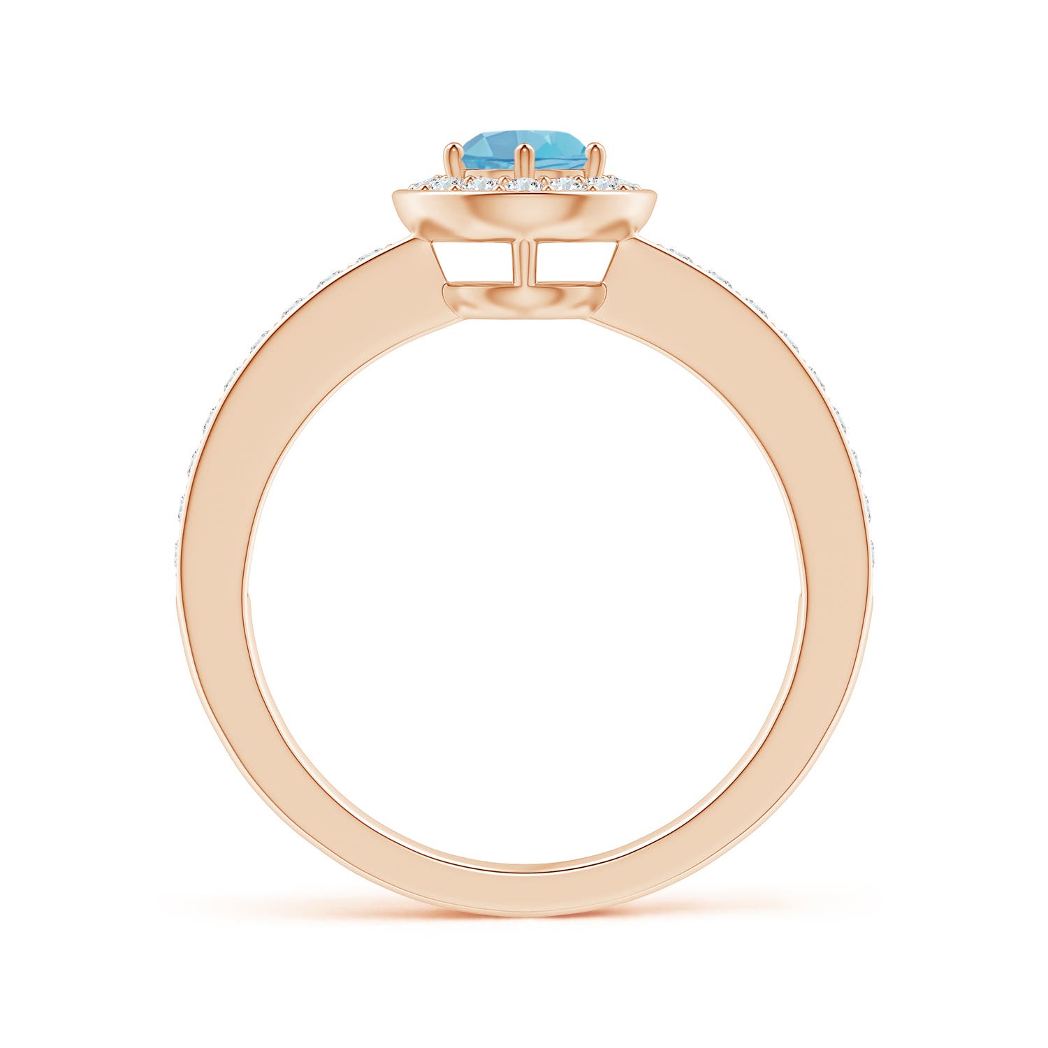 A - Swiss Blue Topaz / 0.82 CT / 14 KT Rose Gold