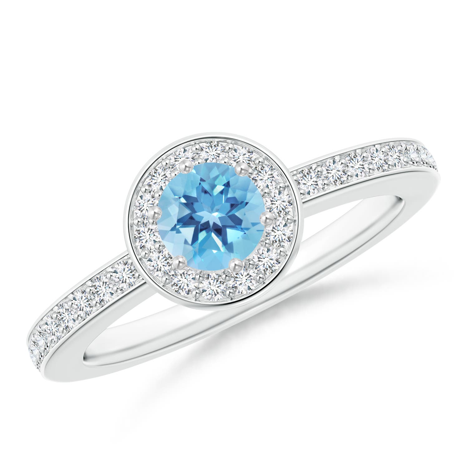 A - Swiss Blue Topaz / 0.82 CT / 14 KT White Gold