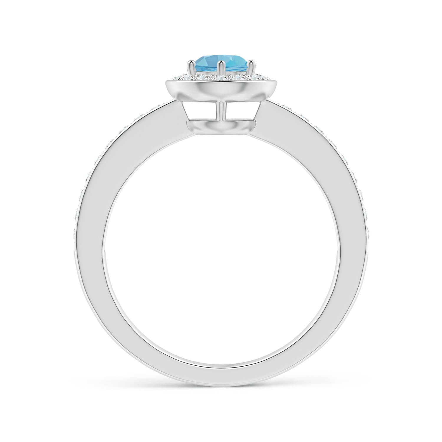 A - Swiss Blue Topaz / 0.82 CT / 14 KT White Gold