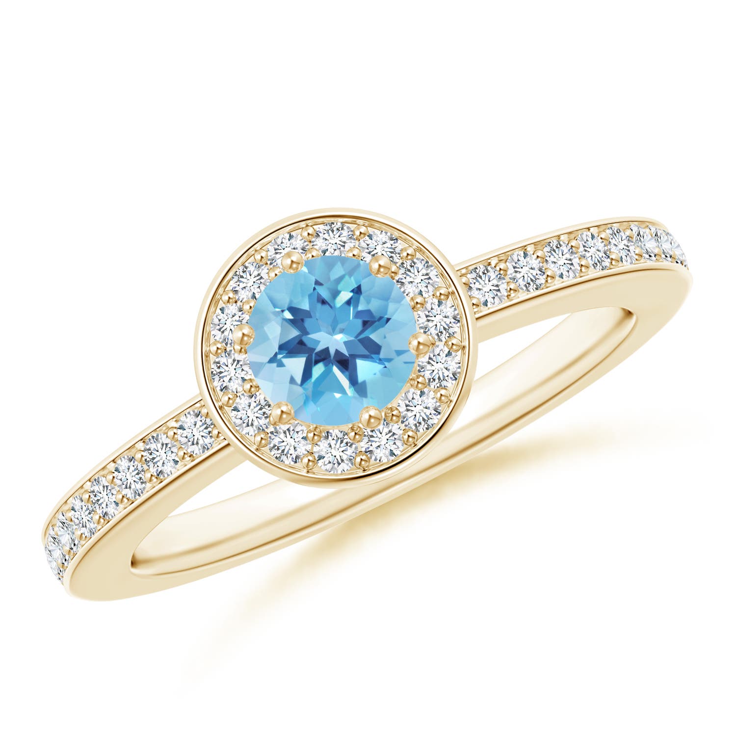 A - Swiss Blue Topaz / 0.82 CT / 14 KT Yellow Gold