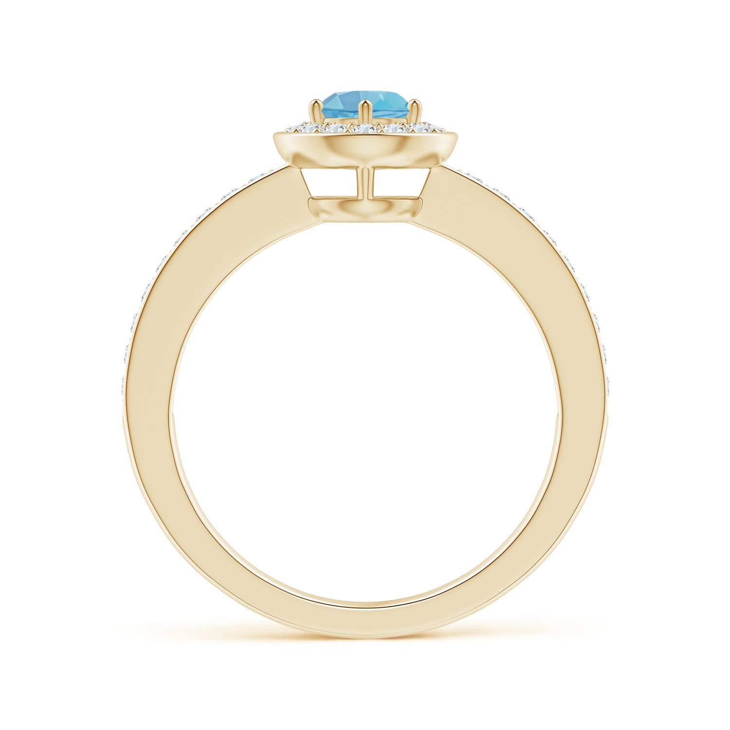 A - Swiss Blue Topaz / 0.82 CT / 14 KT Yellow Gold