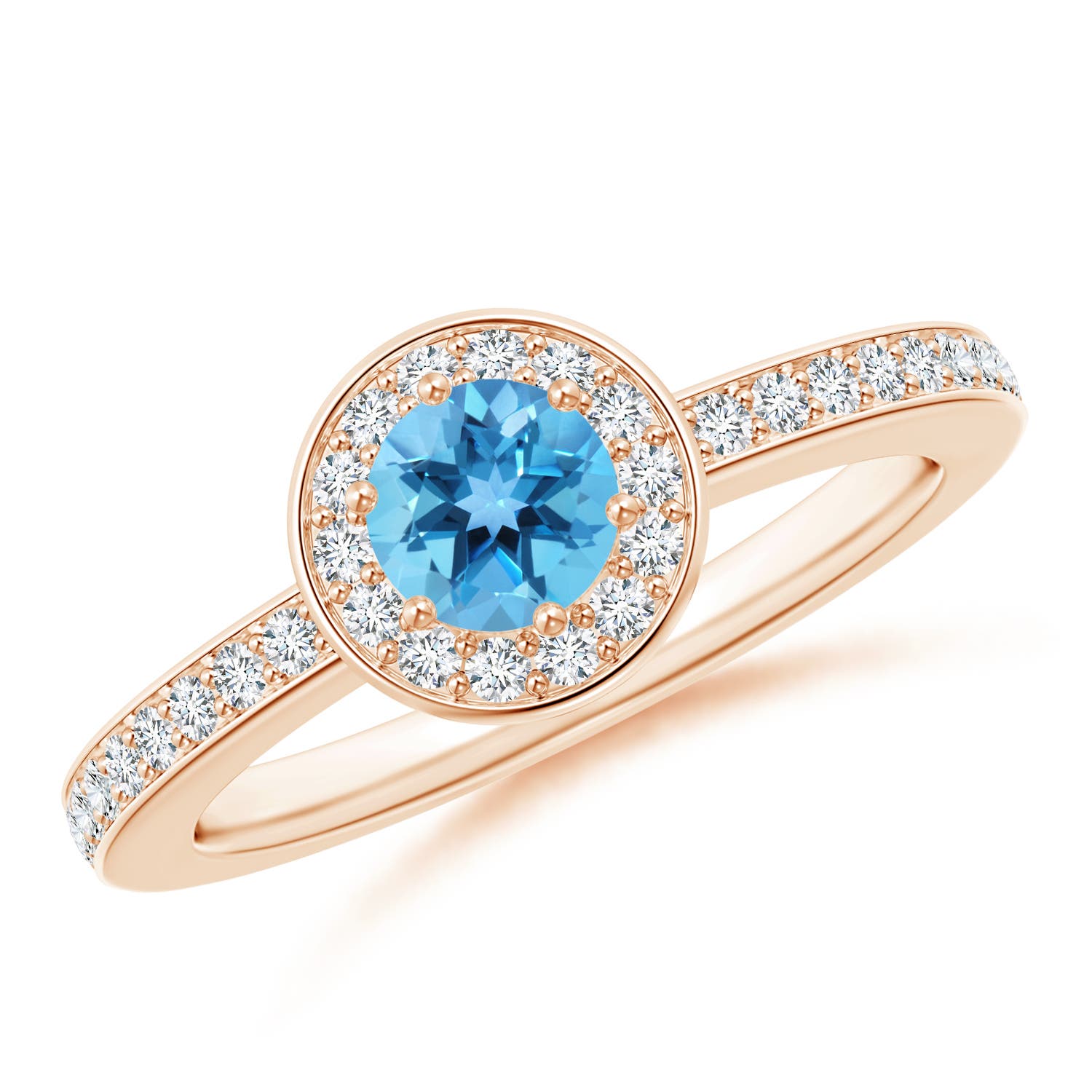 AA - Swiss Blue Topaz / 0.82 CT / 14 KT Rose Gold