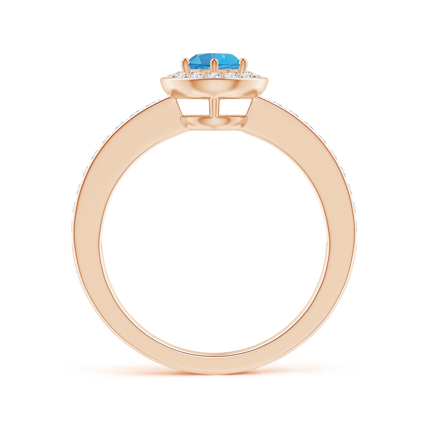 AA - Swiss Blue Topaz / 0.82 CT / 14 KT Rose Gold