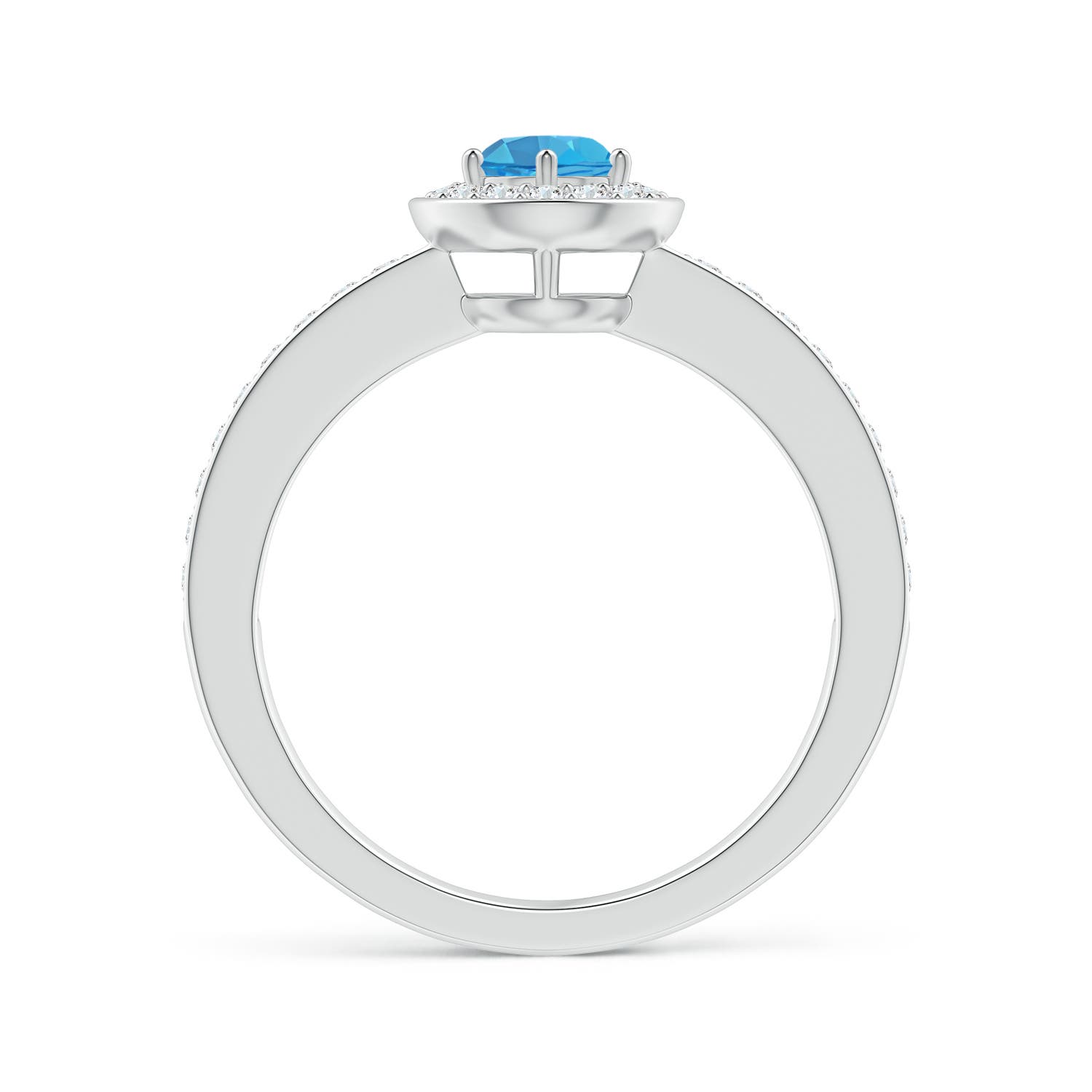 AA - Swiss Blue Topaz / 0.82 CT / 14 KT White Gold