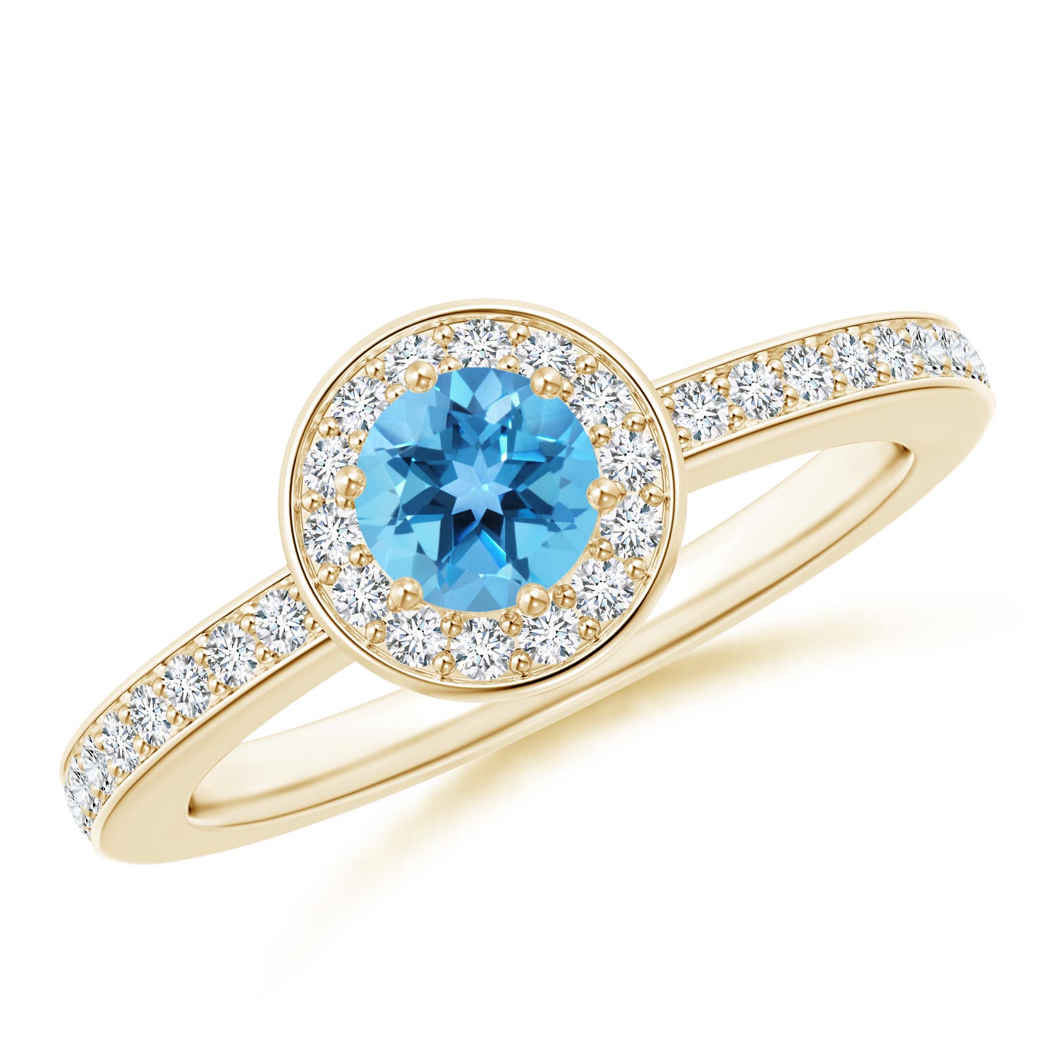 AA - Swiss Blue Topaz / 0.82 CT / 14 KT Yellow Gold