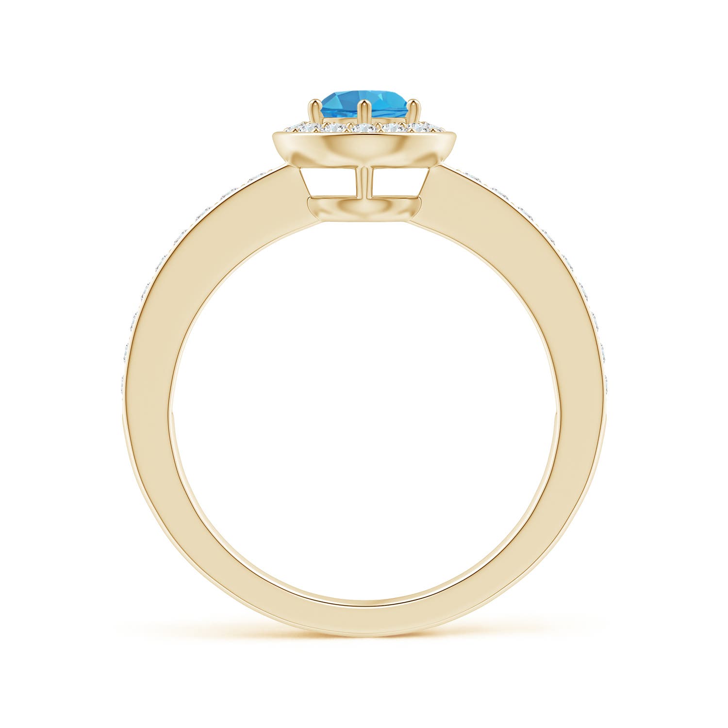 AA - Swiss Blue Topaz / 0.82 CT / 14 KT Yellow Gold