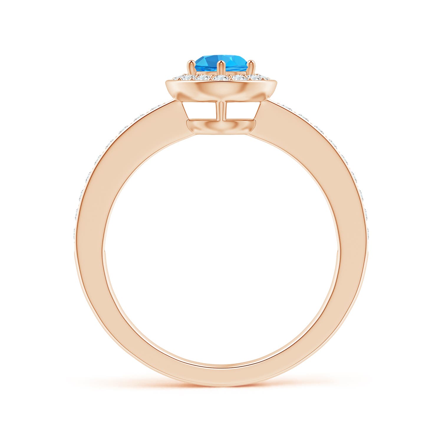 AAA - Swiss Blue Topaz / 0.82 CT / 14 KT Rose Gold