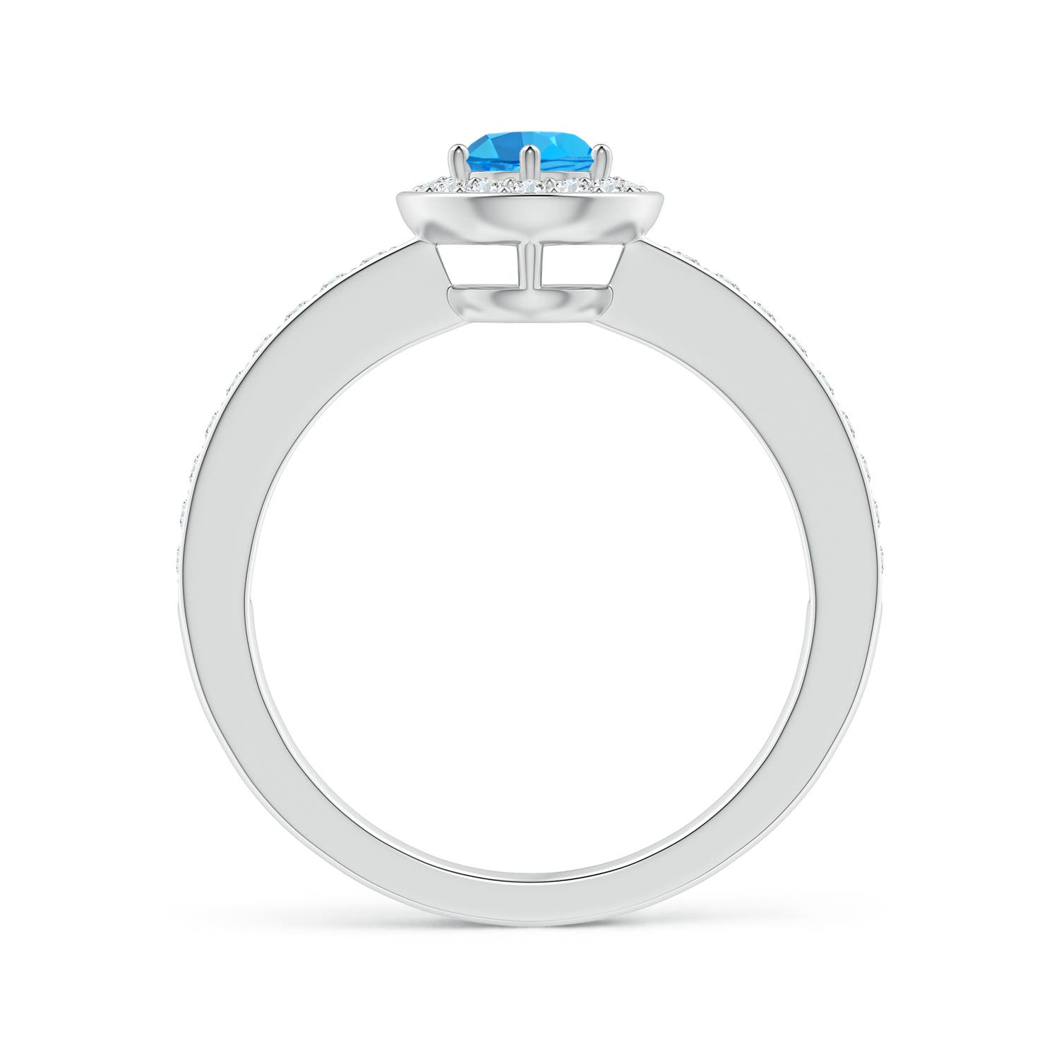 AAA - Swiss Blue Topaz / 0.82 CT / 14 KT White Gold