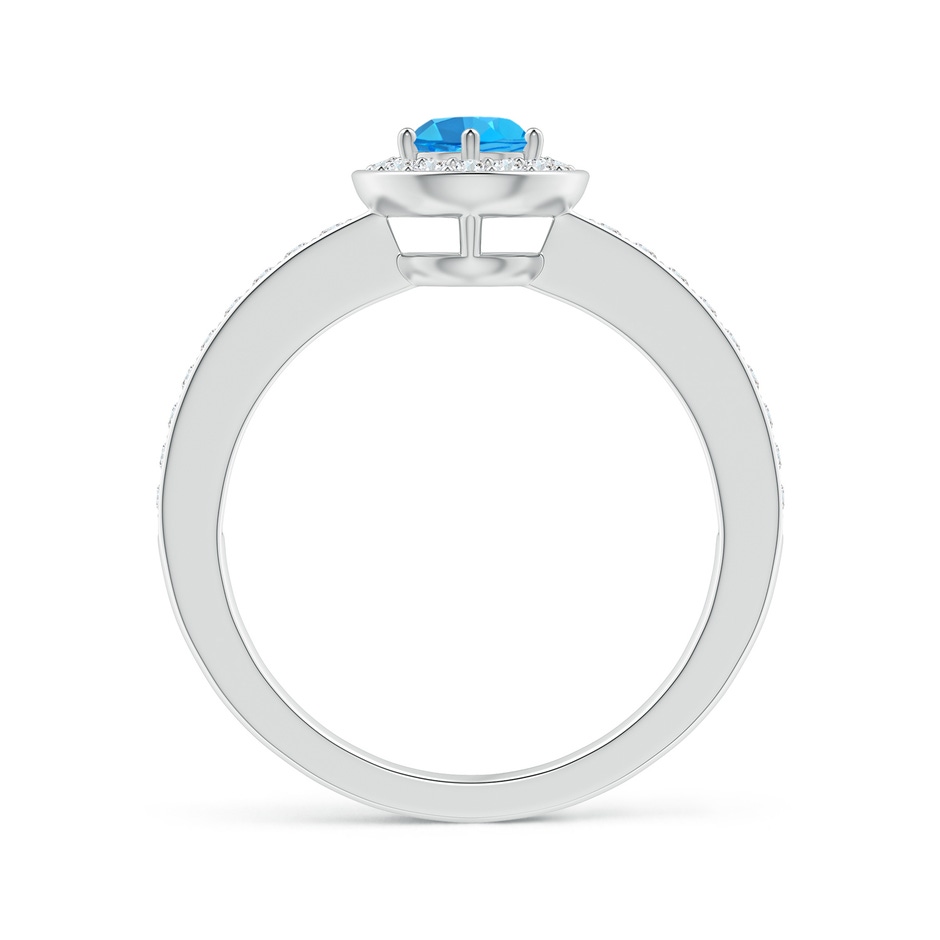 5mm AAA Swiss Blue Topaz Halo Ring with Diamond Accents in White Gold side1