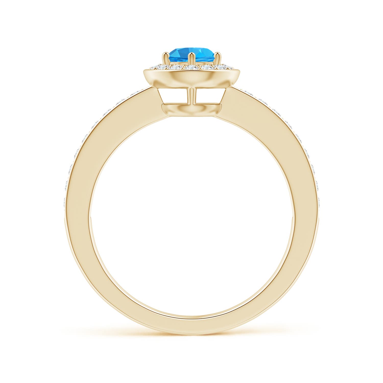 AAA - Swiss Blue Topaz / 0.82 CT / 14 KT Yellow Gold