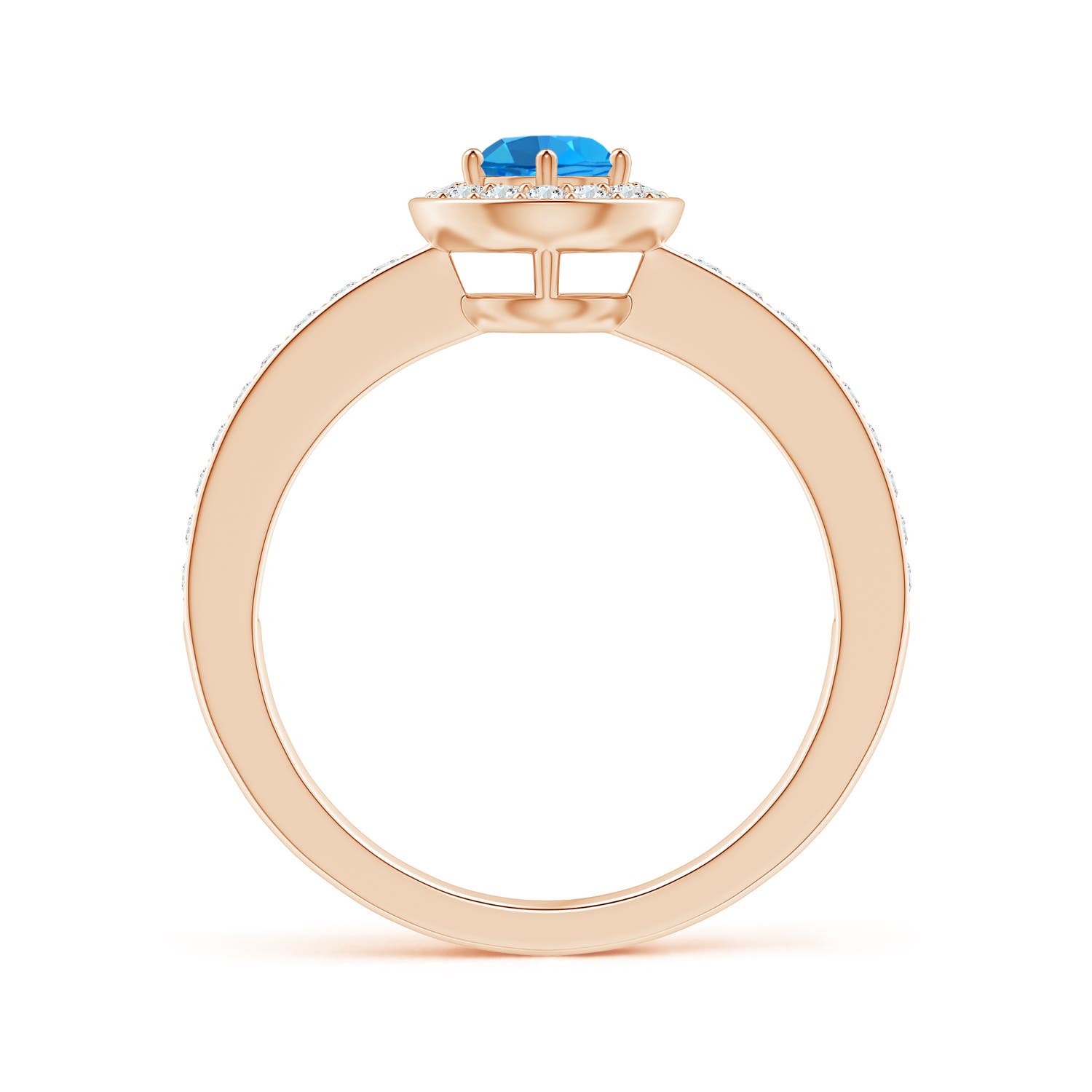 AAAA - Swiss Blue Topaz / 0.82 CT / 14 KT Rose Gold