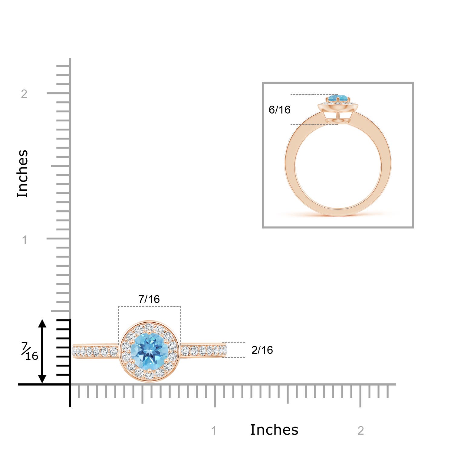 A - Swiss Blue Topaz / 1.31 CT / 14 KT Rose Gold