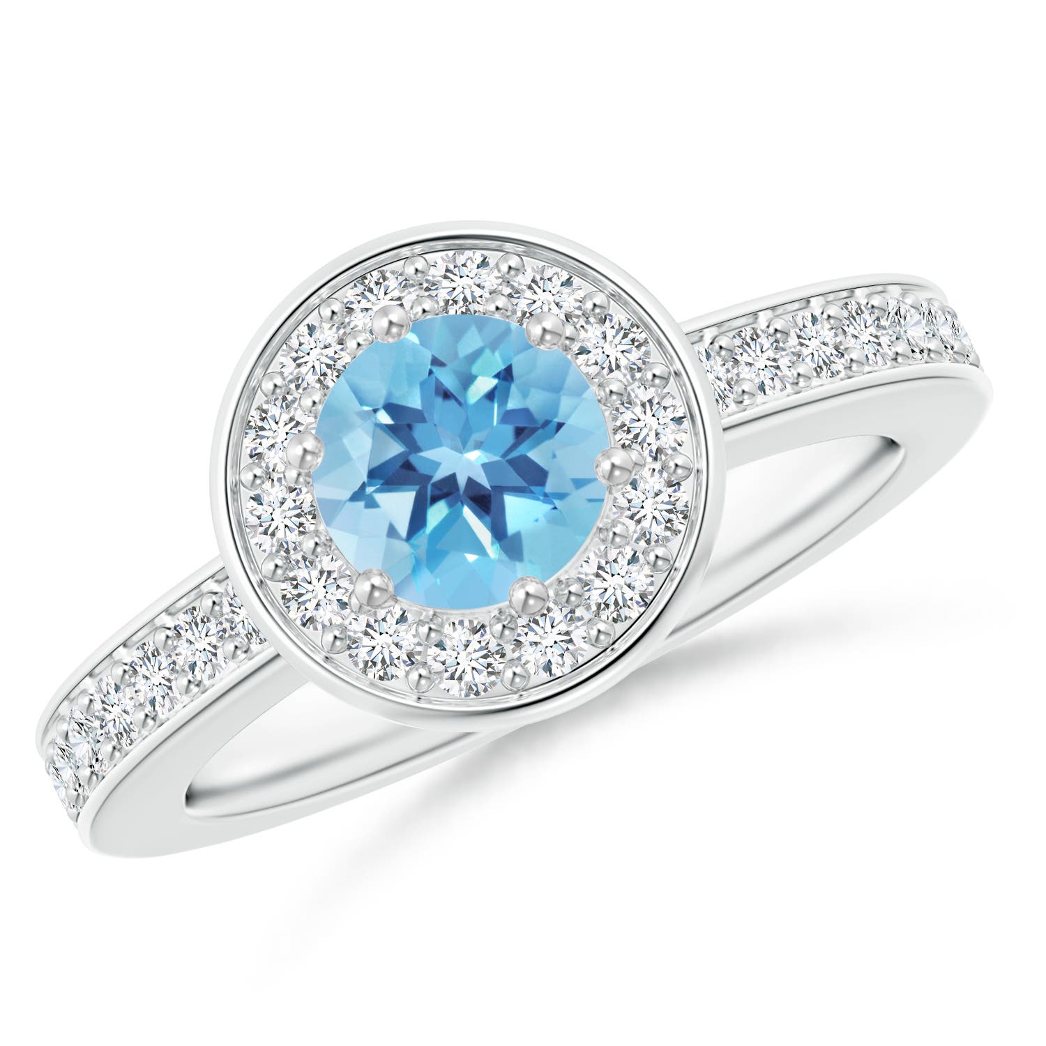 A - Swiss Blue Topaz / 1.31 CT / 14 KT White Gold