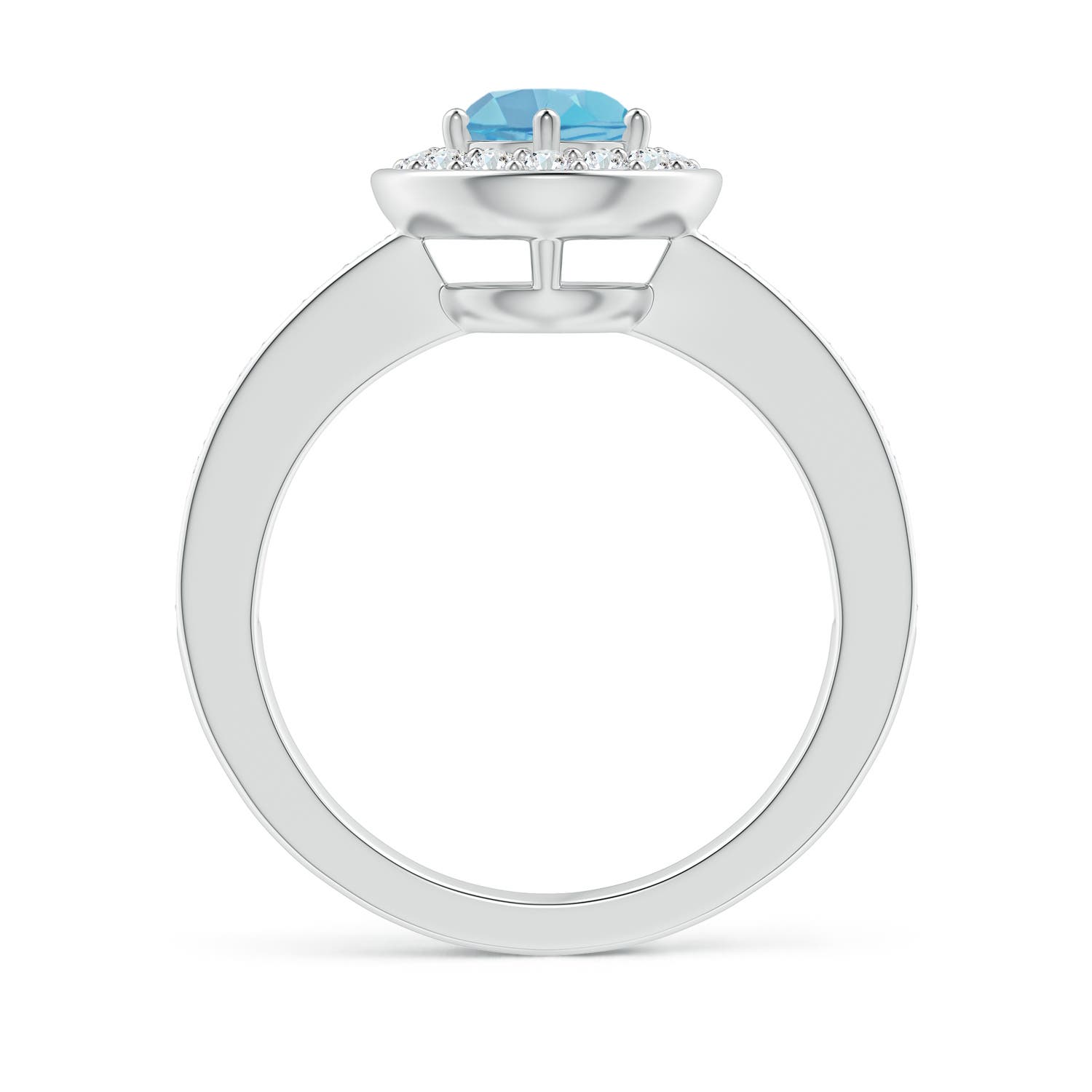 A - Swiss Blue Topaz / 1.31 CT / 14 KT White Gold