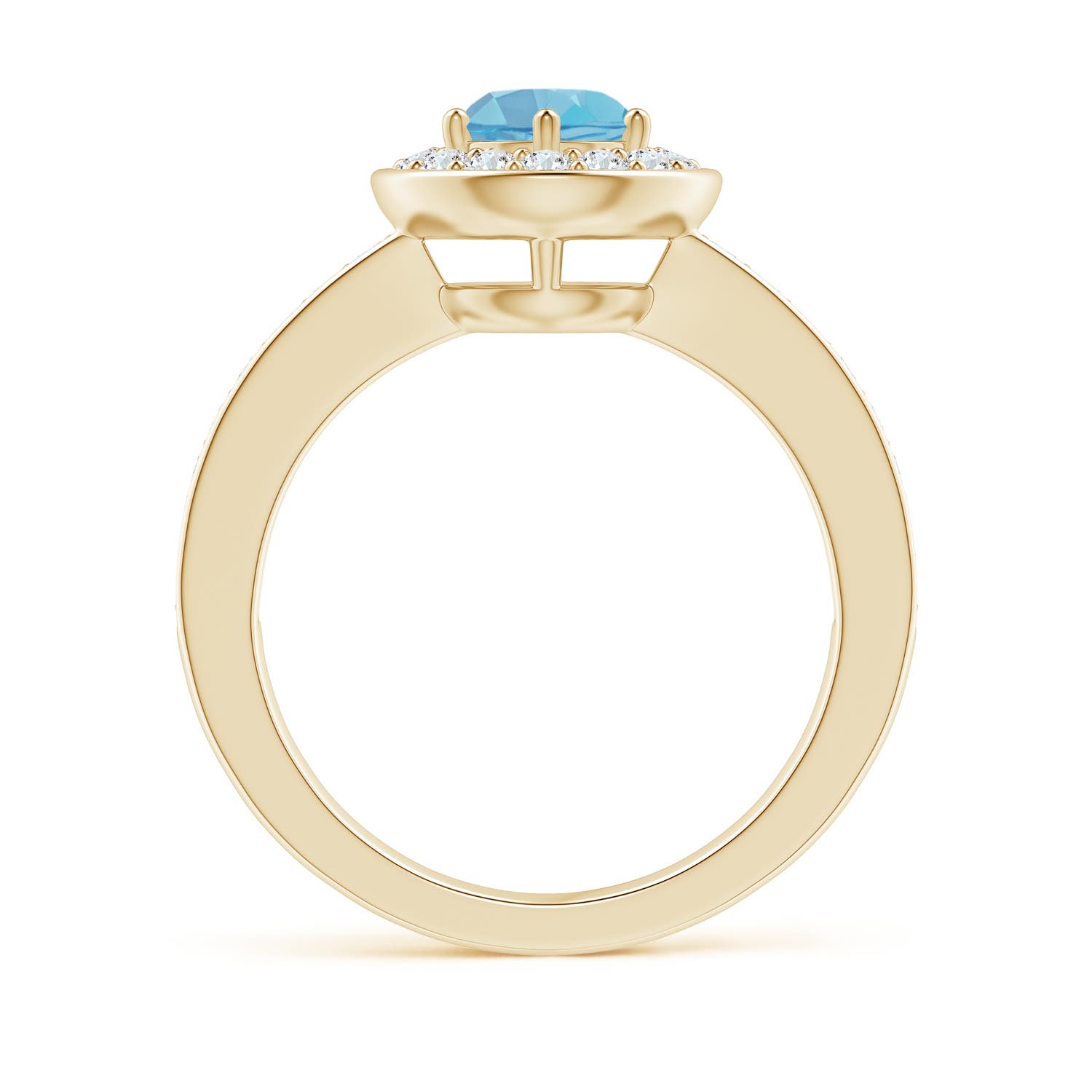 A - Swiss Blue Topaz / 1.31 CT / 14 KT Yellow Gold