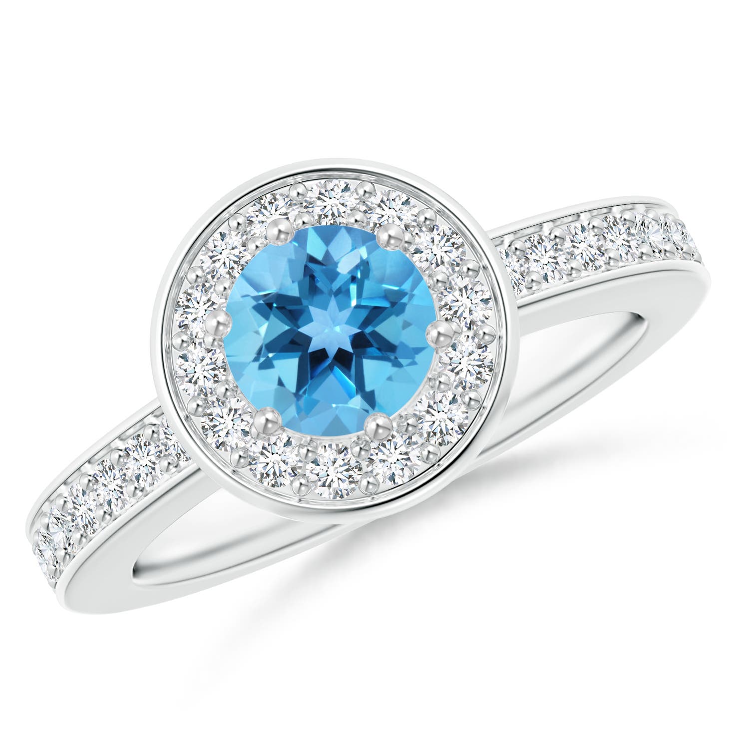 AA - Swiss Blue Topaz / 1.31 CT / 14 KT White Gold