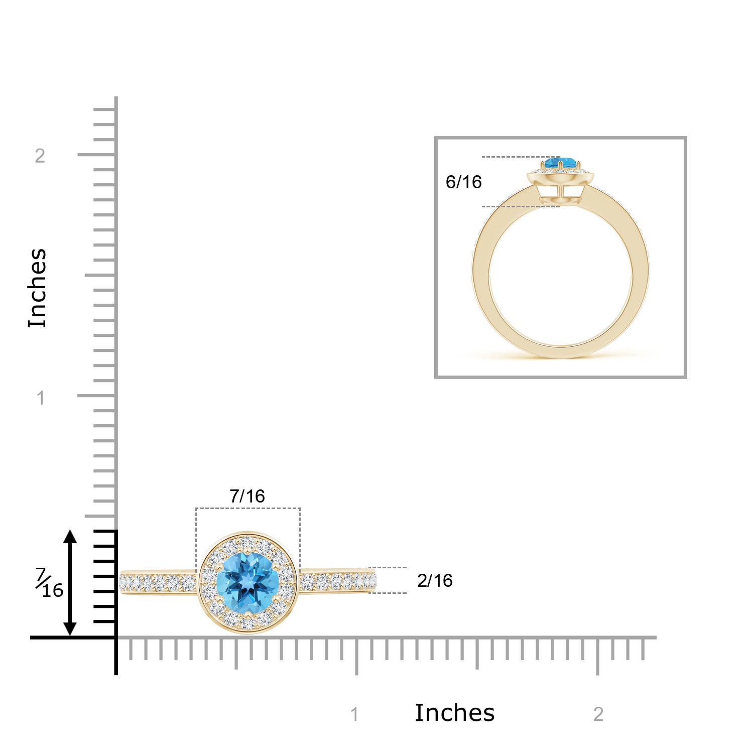 AA - Swiss Blue Topaz / 1.31 CT / 14 KT Yellow Gold