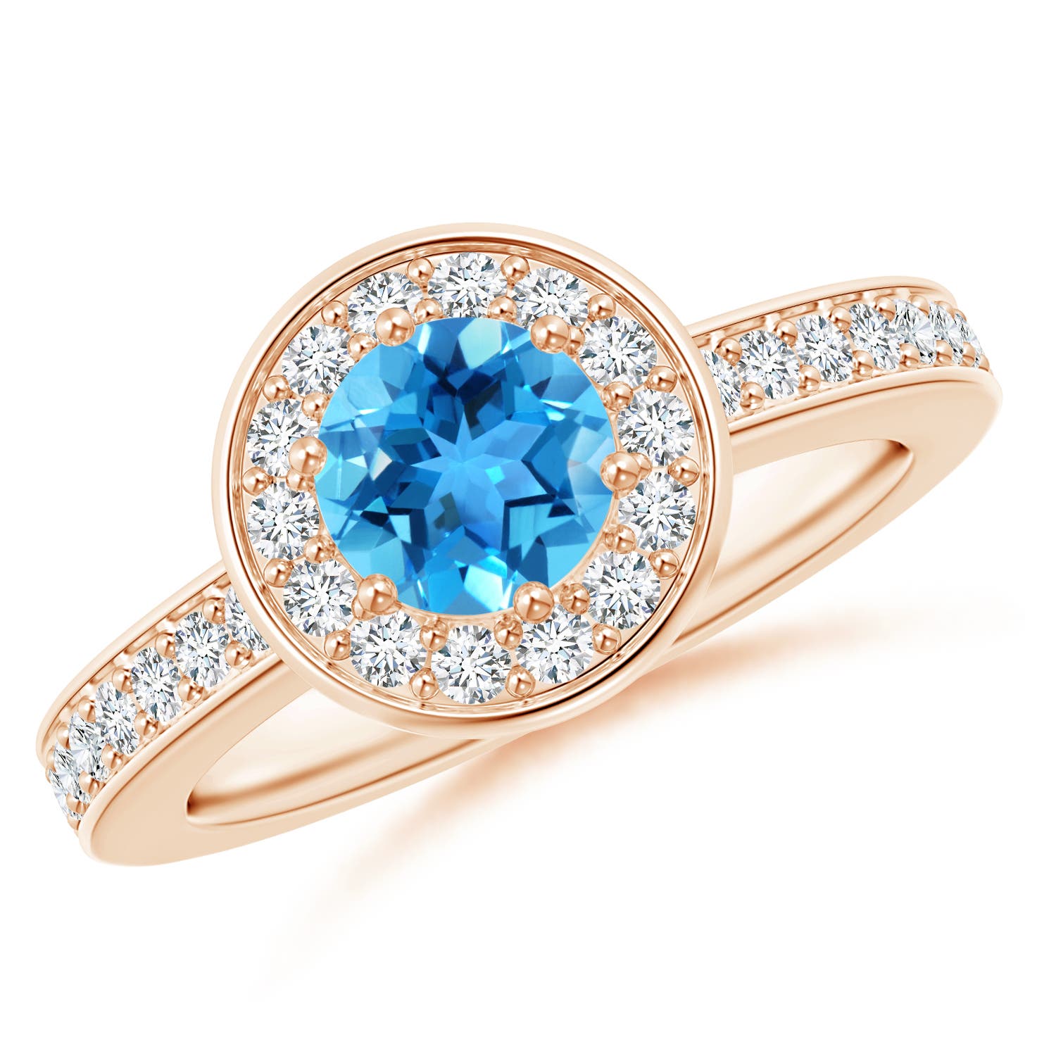 AAA - Swiss Blue Topaz / 1.31 CT / 14 KT Rose Gold