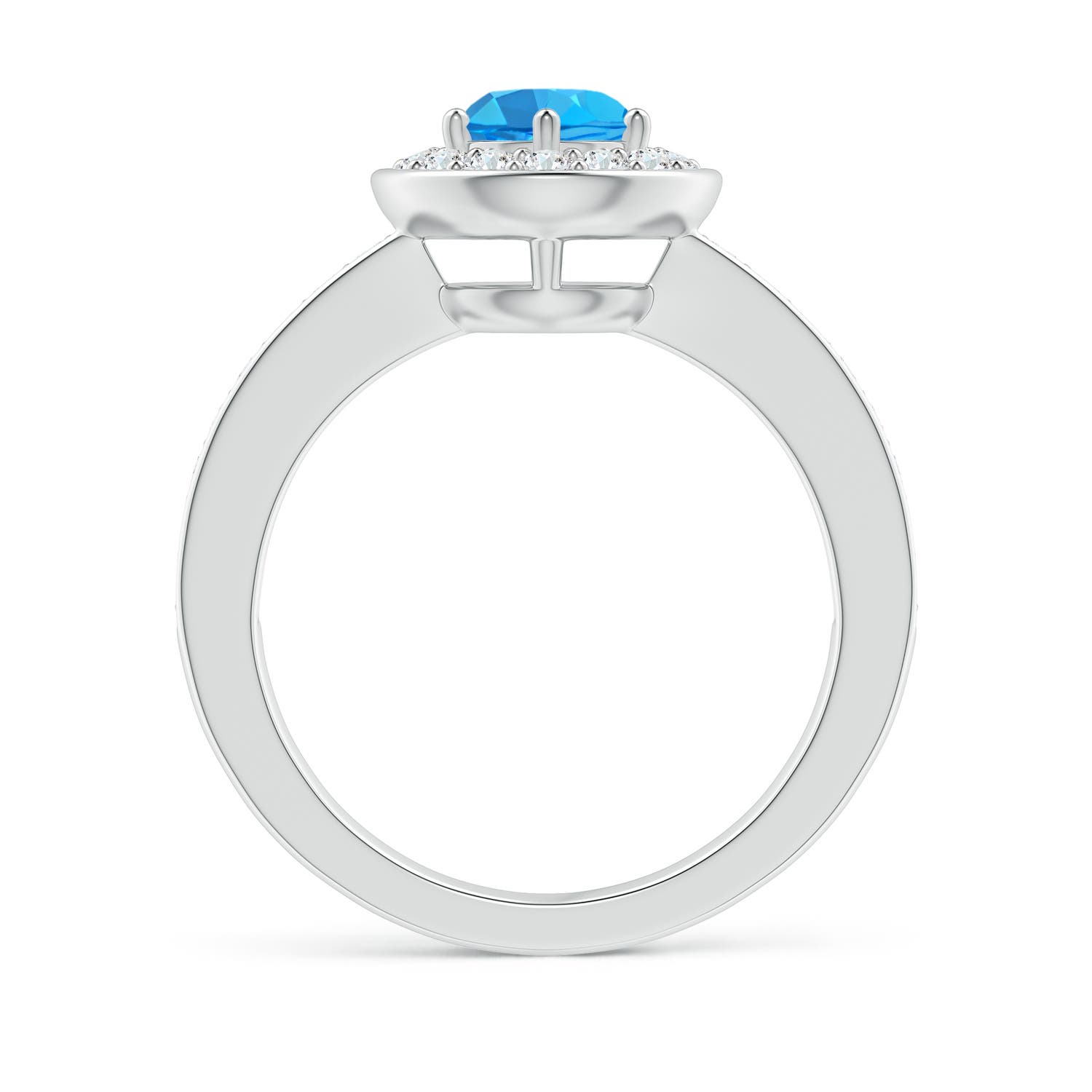 AAA - Swiss Blue Topaz / 1.31 CT / 14 KT White Gold