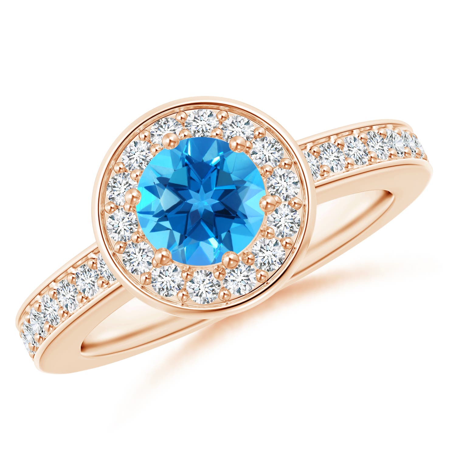 AAAA - Swiss Blue Topaz / 1.31 CT / 14 KT Rose Gold