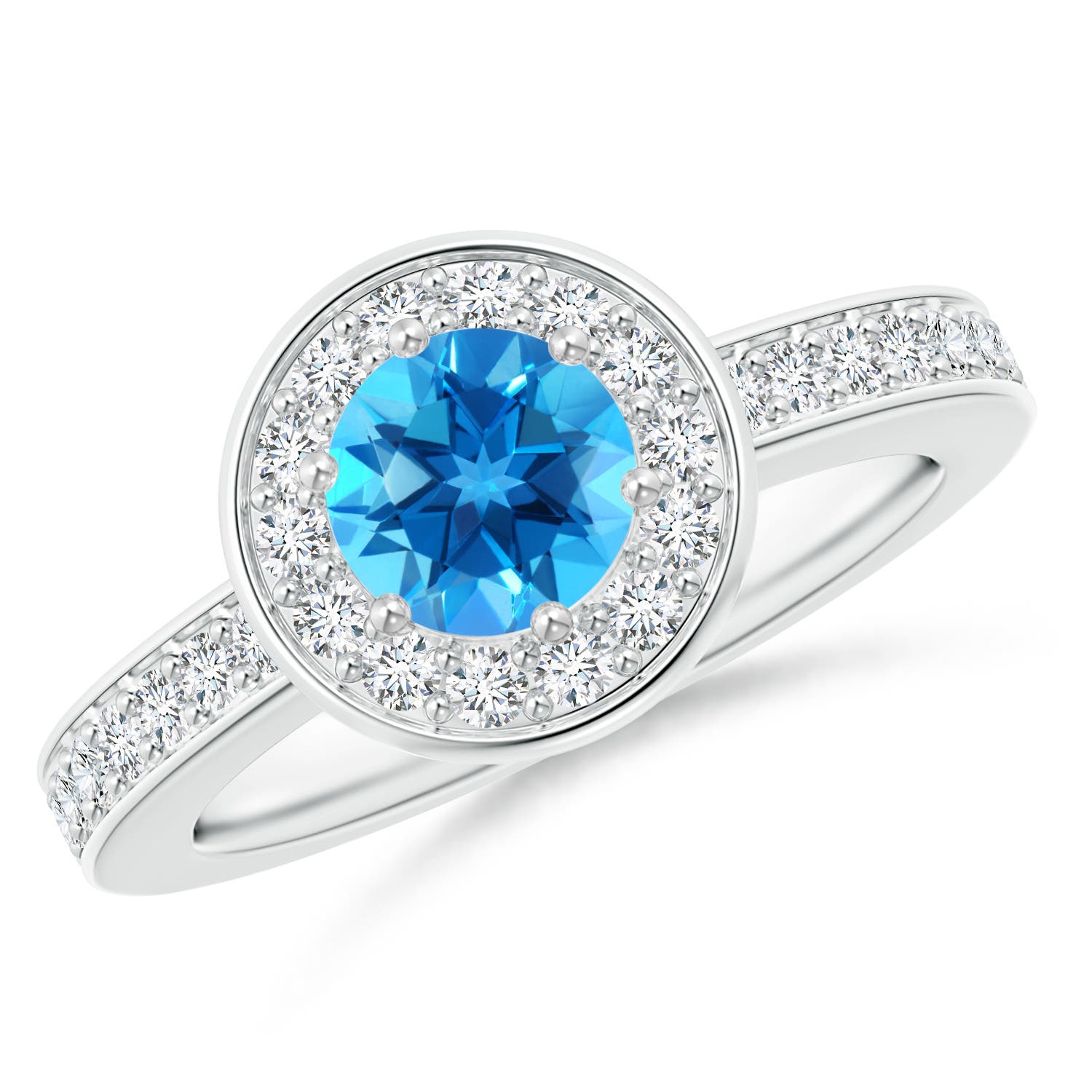 AAAA - Swiss Blue Topaz / 1.31 CT / 14 KT White Gold