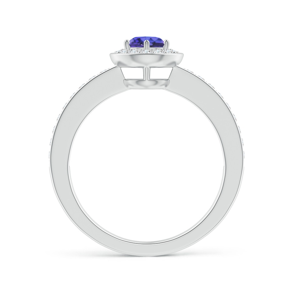 5mm AAA Tanzanite Halo Ring with Diamond Accents in White Gold side1