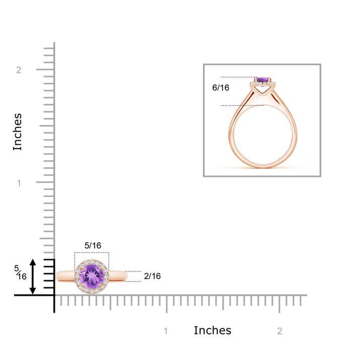 A - Amethyst / 0.53 CT / 14 KT Rose Gold