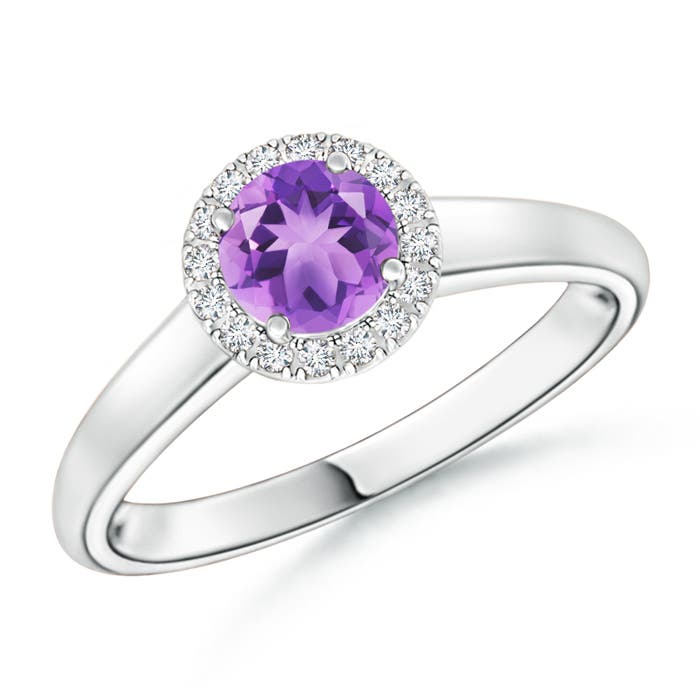 A - Amethyst / 0.53 CT / 14 KT White Gold