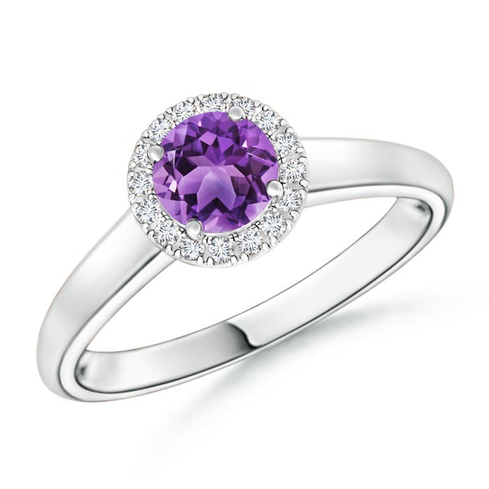 AA - Amethyst / 0.53 CT / 14 KT White Gold