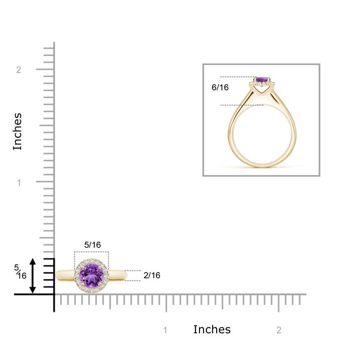 AA - Amethyst / 0.53 CT / 14 KT Yellow Gold