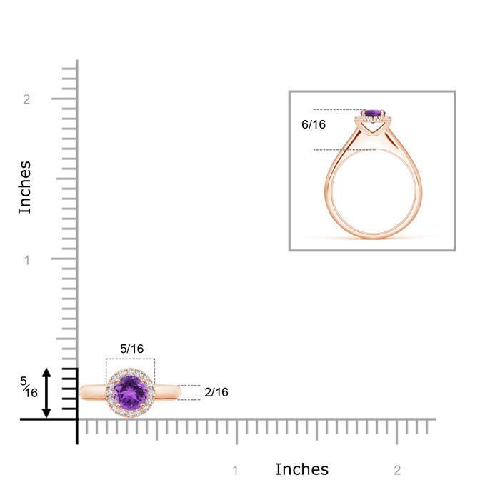 AAA - Amethyst / 0.53 CT / 14 KT Rose Gold