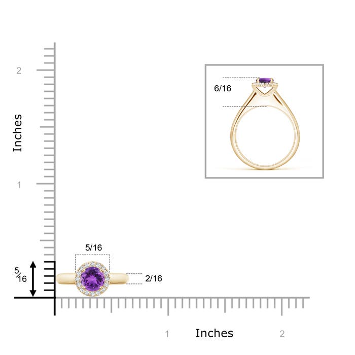 AAA - Amethyst / 0.53 CT / 14 KT Yellow Gold