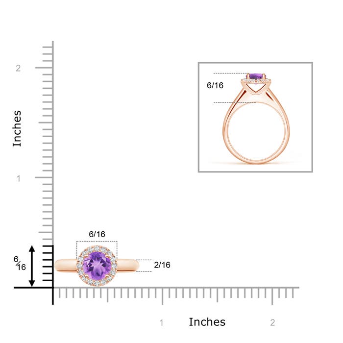 A - Amethyst / 0.9 CT / 14 KT Rose Gold