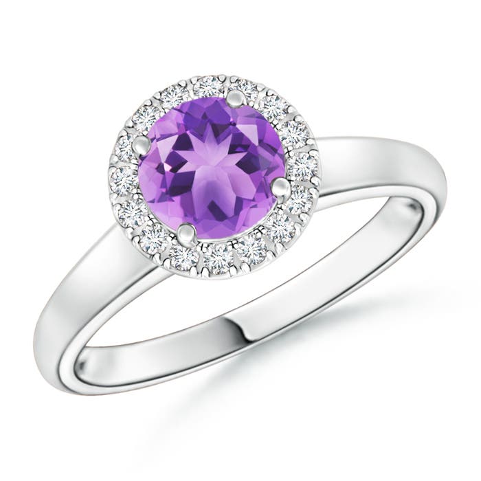 A - Amethyst / 0.9 CT / 14 KT White Gold