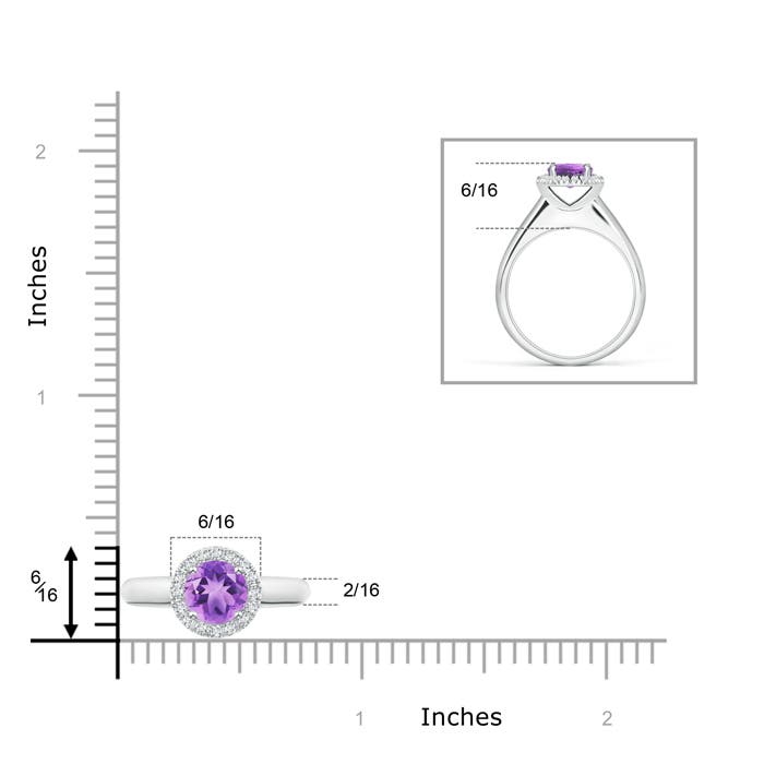 A - Amethyst / 0.9 CT / 14 KT White Gold