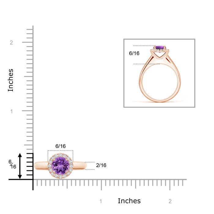 AA - Amethyst / 0.9 CT / 14 KT Rose Gold