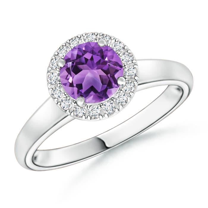 AA - Amethyst / 0.9 CT / 14 KT White Gold