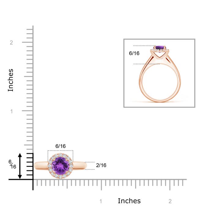 AAA - Amethyst / 0.9 CT / 14 KT Rose Gold