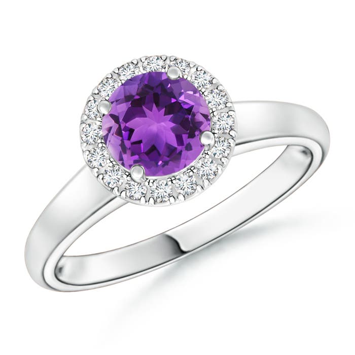 AAA - Amethyst / 0.9 CT / 14 KT White Gold