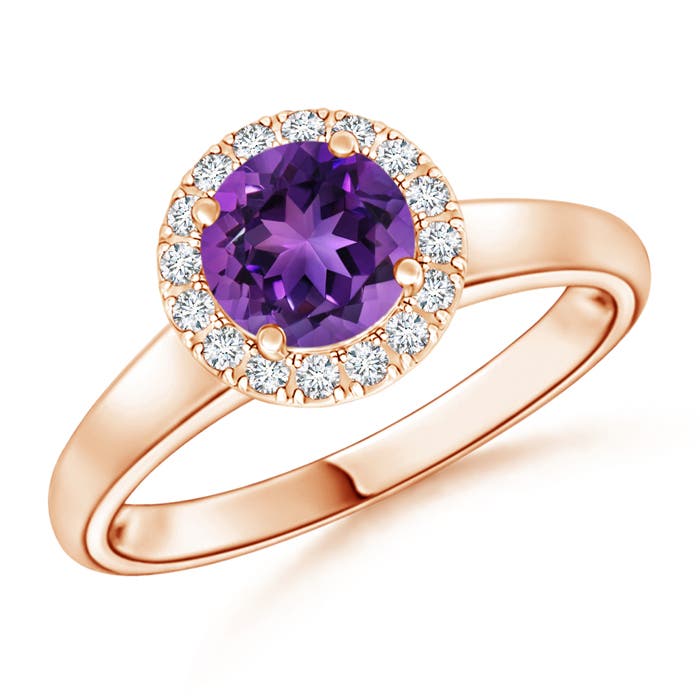 AAAA - Amethyst / 0.9 CT / 14 KT Rose Gold