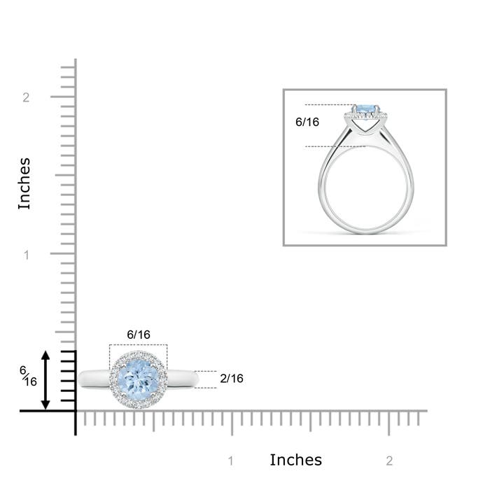 AA - Aquamarine / 0.82 CT / 14 KT White Gold