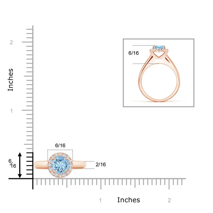 AAAA - Aquamarine / 0.82 CT / 14 KT Rose Gold