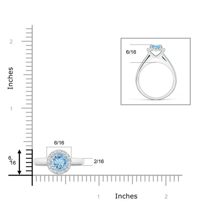 AAAA - Aquamarine / 0.82 CT / 14 KT White Gold