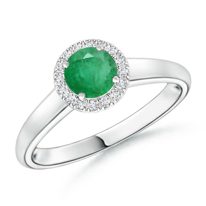 A - Emerald / 0.53 CT / 14 KT White Gold