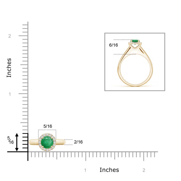 A - Emerald / 0.53 CT / 14 KT Yellow Gold